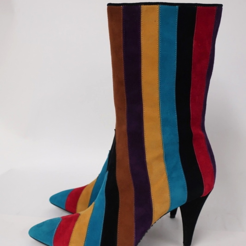 Alice + Olivia Calix Striped Suede Boot - Picture 6 of 8